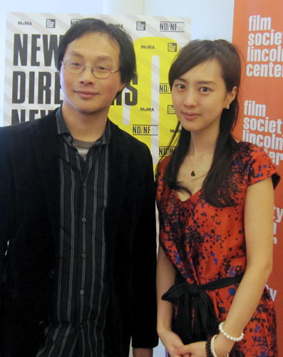 深田晃司監督（左）と杉野希妃（右）
