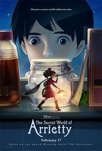 『借りぐらしのアリエッティ』の北米版『The Secret World of Arrietty』ポスター
(C) 2010 GNDHDDTW　(C) 2012 GNDHDDTW