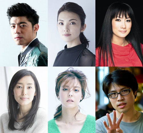 左上から時計回りにワン・ポーチエ、田中麗奈、余貴美子、ジェイ・チャン監督、藤井美菜、木村多江