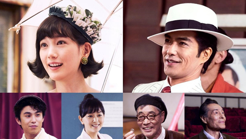 写真左上から時計回りに本田翼、北村一輝、加藤剛、柄本明、石橋杏奈、中尾明慶
(C) 2018「今夜、ロマンス劇場で」製作委員会