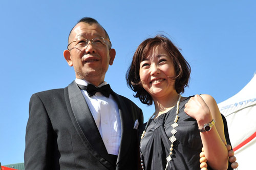 モントリオール世界映画祭に参加した笑福亭鶴瓶（左）と西川美和監督（右）