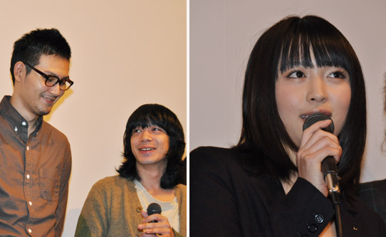 左：劇中ではライバル同士を演じた松田龍平（左）と峯田和伸（右）／右：ヒロインを演じた黒川芽以