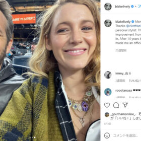 ニューヨーク・ヤンキースの試合を夫ライアン・レイノルズと観戦。ブレイク・ライブリーのinstagramより（＠blakelively）