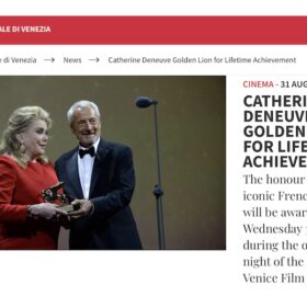 カトリーヌ・ドヌーヴにヴェネツィア国際映画祭名誉金獅子賞を授与