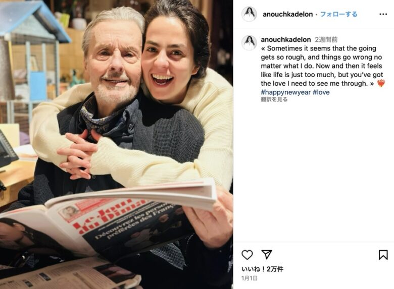 長女・アヌシュカが1月1日にInstagramに投稿した父親とのツーショット（@anouchkadelon）