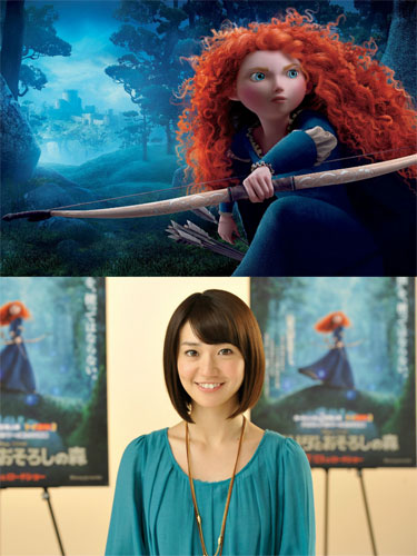 『メリダとおそろしの森』の主人公メリダ（写真上）とメリダの声を演じる大島優子（写真下）
(C) Disney/Pixar.All Rights Reserves.