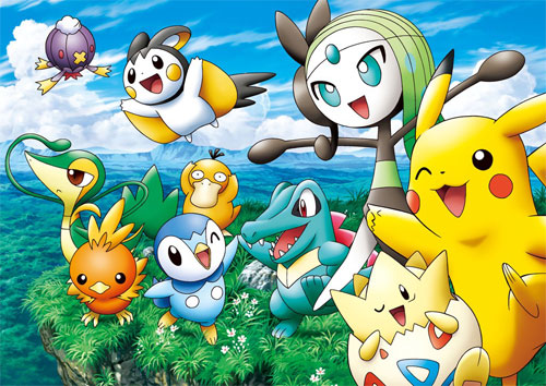 今年の劇場プレゼントは幻のポケモンでもある“メロエッタ”（右から3キャラ目）
(C) Nintendo･Creatures･GAME FREAK･TV Tokyo･ShoPro･JR Kikaku (C) Pokemon (C) 2012 ピカチュウプロジェクト
