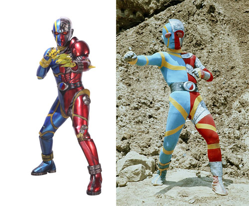 新キカイダー（左）と旧キカイダー（右）