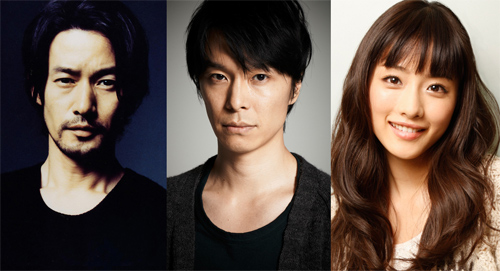 『シン・ゴジラ』に出演する3人。左から竹野内豊、長谷川博己、石原さとみ