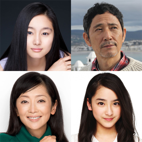 写真左上から時計回りに忽那汐里、小林薫、平祐奈、麻生祐未