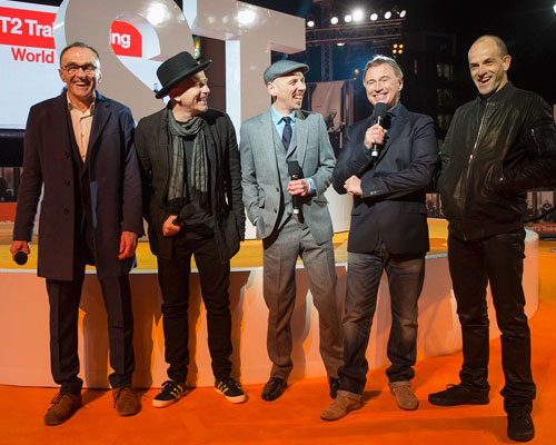左からダニー・ボイル監督、ユアン・マクレガー、ユエン・ブレムナー、ロバート・カーライル、ジョニー・リー・ミラー