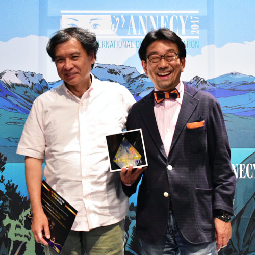 片渕須直監督（左）と真木プロデューサー（右）