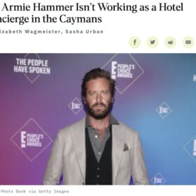 性的虐待で自粛中のアーミー・ハマーがホテルコンシェルジュに転職!?