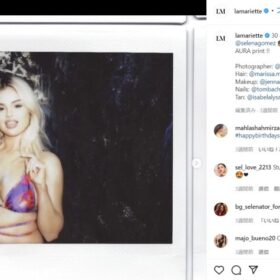 今年のバカンス動画でセレーナが着用しているのは、友人が手がけるスイムウェアブランド「ラ・マリエット」のワンピース水着。同じ柄で肌の露出が多いデザインもある。画像は同ブランドのinstagramに昨年7月に投稿されたもの。