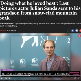 俳優のジュリアン・サンズ、山で行方不明に…ハイキングに出かけたまま消息を絶つ