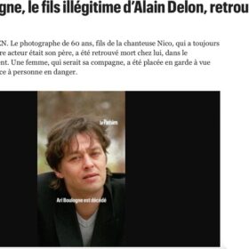 アラン・ドロンの“隠し子”とされる写真家が急逝…ドロンの長男は「やすらかに」と追悼