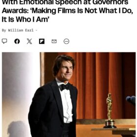 トム・クルーズ、デビュー45年でついに初のオスカー！ ガバナーズ賞で名誉賞受賞