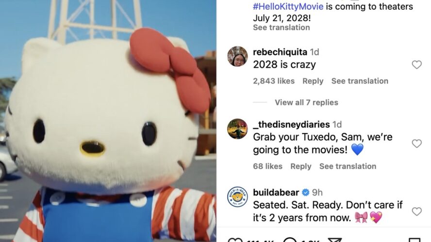 ハローキティがハリウッドでアニメ映画化！ ワーナー・ブラザーズが告知動画をインスタに投稿