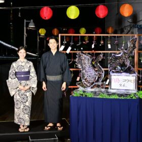松村北斗＆今田美桜、浴衣姿で『白鳥とコウモリ』ヒット祈願 隅田川で夏の思い出語る